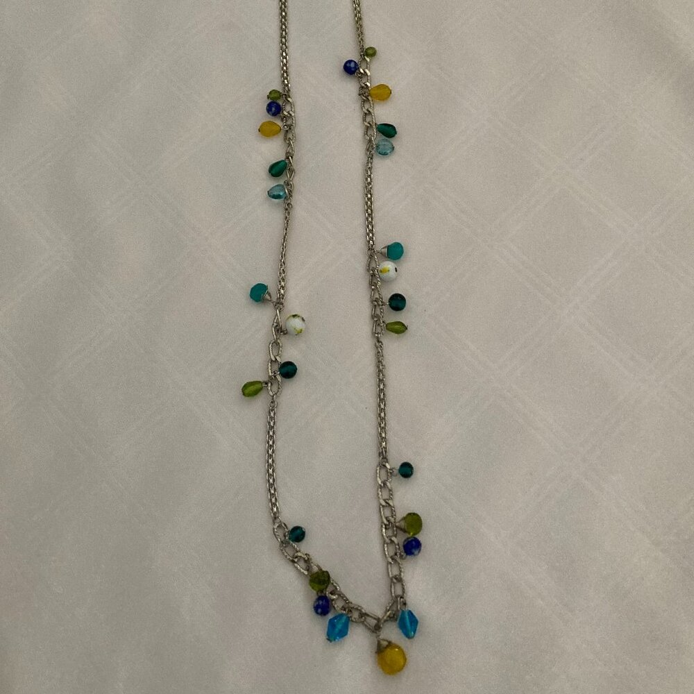 20 inch long beaded chain necklace